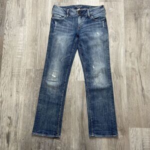 Silver‎ Jeans Womens 28x30 (Fits 30x29) Blue Straight Leg Denim Sam Distressed